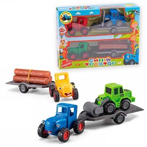 Набір тракторів 145326 2 трактори, причеп, герої, інерція, в коробці [Склад зберігання: Одеса №4]