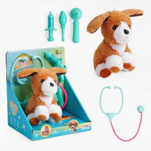 Цуценя DR 5098 м’яка іграшка, медичне приладдя, 4 аксесуари, висота іграшки 17 см, в коробці [Склад зберігання: Одеса