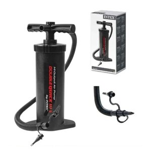 Насос ручний Intex 68605 «Double Quick III S Hand Pump» (об'єм: 2.8 L., висота: 37 см., 3 насадки, шланг 1 м.,