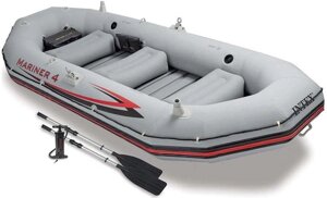 Човен надувний Intex 68376 «Mariner 4 Set» (145*328 см, моторно-гребний, чотиримісний, чотирикамерний, весла, насос,