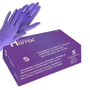 Рукавички нітрилові XL Hoffen 3.5г нестерильні текстуровані б/п 50пар/уп Stenson HFN-12302XL [Склад зберігання: Одеса