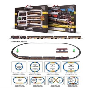 Залізниця 1601 A-2B 5 вагонів, дерева, станція, звук, підсвічування, масштаб 1:87, в коробці [Склад зберігання: Одеса