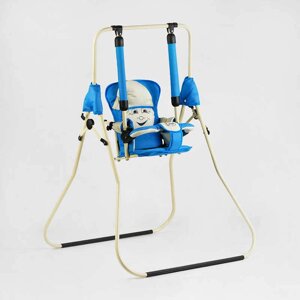 Гойдалка підлогова Алінка 205317 (бежевий каркас, синя матерія, бежевий гноми) [Склад зберігання: Одеса №4]