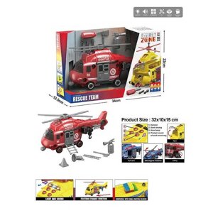 Гелікоптер YW 9090 C “Рятувальна служба”, звуки, підсвічування, конструктор, аксесуари, викрутка, рухомі елементи, в