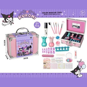 Набір косметики 768-77 C тіні, блискітки, помада, аксесуари для манікюру, пензлики для макіяжу, у валізі [Склад