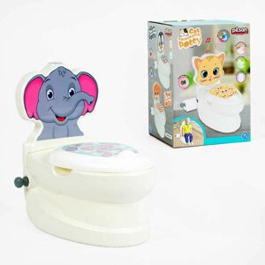 Горщик 07-566 Pilsan "Слоненя", спинка, знімний горщик, тримач для паперу, звуки води, підсвічування кнопки, в коробці