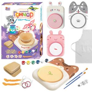 Маленький гончар 62018 "4FUN Game Club", 4 види, USB-кабель, автоматичний гончарний круг, глина, фарби, пензлики,