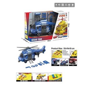 Гелікоптер YW 9090 A “Поліція”, звуки, підсвічування, конструктор, аксесуари, викрутка, рухомі елементи, в коробці