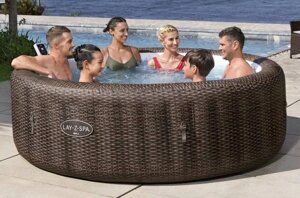 Надувне джакузі-СПА Bestway 6001P (71*216 см., об'єм: 1260 л., 7 місць, картриджний фільтр-насос 1325 л/год., тент,