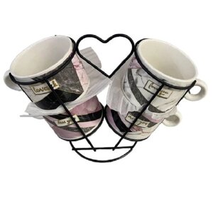 Чашки на підставці "Love" 5пр/наб 250мл Stenson R32769 [Склад зберігання: Одеса №3]