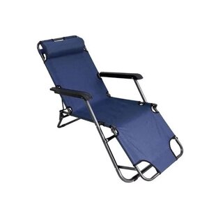 Крісло-шезлонг-розклалачка Stenson MH-3068M (60*82*117 см., навантаження: до 120 кг., для пляжу, відпочинку) (Синій)