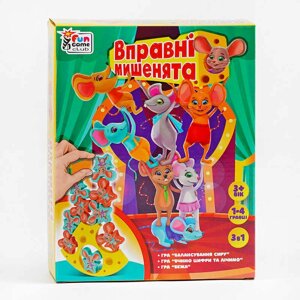 Настільна гра "Вправні мишенята" 87231 "4FUN Game Club", балансир, вивчення цифр, в коробці [Склад зберігання: Одеса №4]