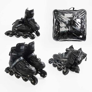 Ролики дитячі Best Roller 74384-М (розсувні, розмір 34-38, колеса: 4/Ø65 мм/PU, в один ряд, гальмо: задніє, підсвітка,