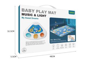 Килимок музичний YS 2609 D на батарейках, музична панель, заспокійливі мелодії, звуки, підсвічування, в коробці [Склад
