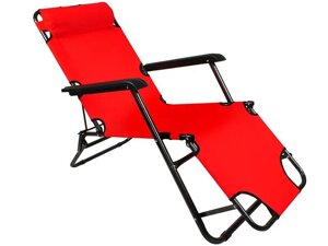 Крісло-шезлонг-розкладачка Stenson MH-3068L (60*90*135 см., навантаження: до 120 кг., для пляжу, відпочинку) (Червоний)