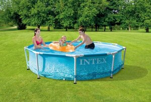 Каркасний басейн Intex 28208 (76*305 см., об'єм: 4485 л., картриджний фільтр-насос 1250 л/год, серія: Metal Frame)
