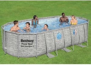 Каркасний басейн Bestway 56716 (122*274*549 см, об'єм: 13430 л, картриджний фільтр-насос 5678 л/год, дозатор хлору,