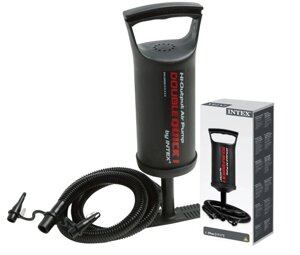 Насос ручний Intex 68612 «Double Quick I Hand Pump» (об'єм: 0,9 L., висота: 29 см., 3 насадки, шланг 1 м.,