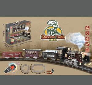 Залізниця на радіокеруванні 3155 A акумулятор 3.7 V, пульт 2.4 GHz, локомотив, 3 вагони, звуки, підсвічування,