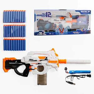 Автомат 9901-1 довжина 79 см, автоматичний принцип роботи, глушник, знімний магазин, 30 м'яких патронів, акумулятор 7.4