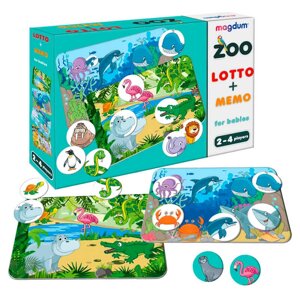 Гра настільна розвиваюча ME5032-21 EN "Лото+мемо Зоопарк" "Ludum" [Склад зберігання: Одеса №4]