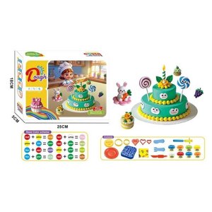 Тісто для ліплення 9014 екструдер, 8 кольорів тіста, фігурні форми, тарілочка, 2 ножі, виделка, в коробці [Склад