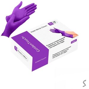 Рукавички нітрилові XL Golden Touch 3.7г нестерильні текстуровані б/п 50пар/уп Stenson HFN-122352XL [Склад зберігання: