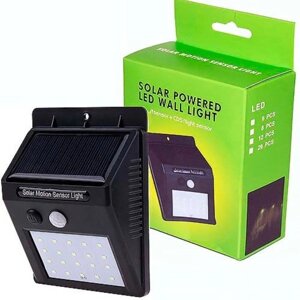 Світильник фасадний 20LED сонячна панель з датчиком руху 1200mA 10*13*5.5см Stenson R93699 [Склад зберігання: Одеса №3]