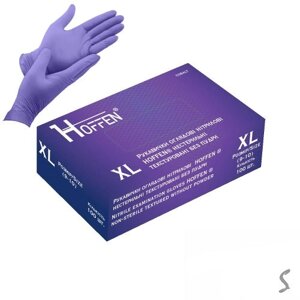 Рукавички нітрилові XL Hoffen 3.5г нестерильні текстуровані б/п 50пар/уп Stenson HFN-17302XL [Склад зберігання: Одеса