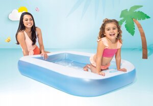 Дитячий надувний басейн "Ванночка" Intex 57403 (25*100*166 см., об'єм: 90 л., надуне дно, блакитний) [Склад зберігання:
