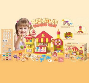 Тісто для ліплення 8902 прес, 12 кольорів тіста, посуд, форми, наліпки, в коробці [Склад зберігання: Одеса №4]