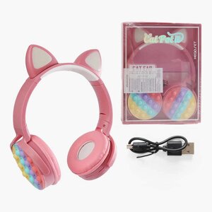 Навушники C 60911 bluetooth, регульований розмір, підсвічування, мікрофон, AUX роз’єм, в коробці [Склад зберігання: