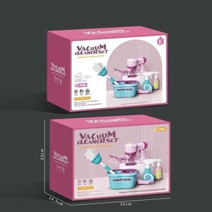 Набір для прибирання 688-6 пилосос на батарейках, відро, щітка, пляшечки для миючих засобів, в коробці [Склад