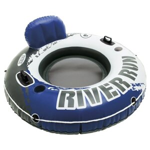 Надувне коло Intex 58825 «River Run» (135 см., з ручками, зі спинкою, з сіткою на дні, з підсклянниками, серія Sports,