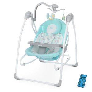 Крісло-гойдалка для немовлят з електро-заколисуванням El Camino ME 1028 SENSA Circles Aqua Mint (механізм гойдання: