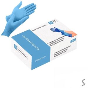 Рукавички нітрилові XL Golden Touch 3.7г нестерильні текстуровані б/п 50пар/уп Stenson HFN-121352XL [Склад зберігання: