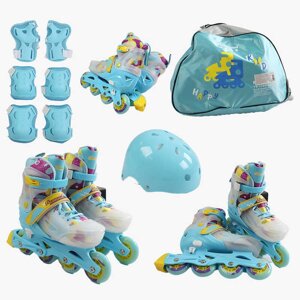 Ролики SL-40025 M розмір 35-38 колеса PU, d – 9 см, алюмінієва рама, підсвічування коліс, підшипник ABEC-7, в коробці