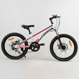 Дитячий спортивний велосипед 20'' CORSO «Speedline» MG-56818 (1) магнієва рама, Shimano Revoshift 7 швидкостей,