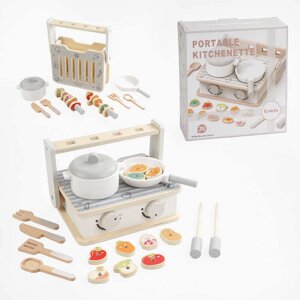 Плита дерев'яна С 65831 гриль, каструля, пательня, кухонне приладдя, продукти, в коробці [Склад зберігання: Одеса №4]