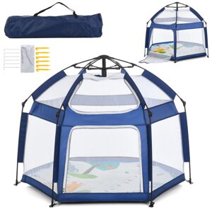 Дитячий ігровий намет Bambi MR 1512 Sapphire Blue (110*127*147 см, стіни з сітки, килимок, каркас: спиці, вхід із