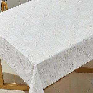 Скатертина-клейонка ПВХ LACE біла 1.37*20м Stenson MA-4954 [Склад зберігання: Одеса №3]