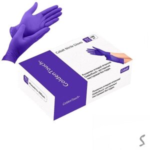 Рукавички нітрилові XL Golden Touch 3.7г нестерильні текстуровані б/п 50пар/уп Stenson HFN-127352XL [Склад зберігання: