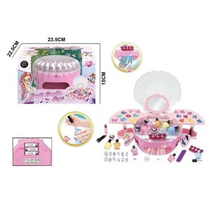 Манікюрний набір RY 6313 сушарка, лаки для нігтів, глітер, аплікатори, тіні, помада, пилочка, накладні нігті, в коробці