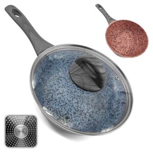 Сковорода лита "Granite" інд. дно з кришкою 28*7.2см Stenson 10375-28 [Склад зберігання: Одеса №3]