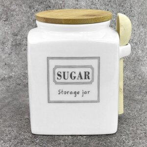 Банка для цукру "Storage jar" з ложкою 800мл 10*10*13см Stenson (MC4550-S) [Склад зберігання: Одеса №3]