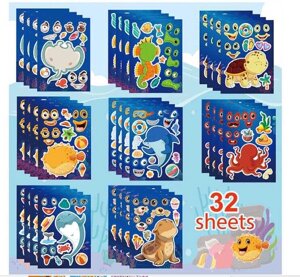 Наліпки M 50537 “Морські мешканці”, 32 штуки, в пакеті [Склад зберігання: Одеса №4]