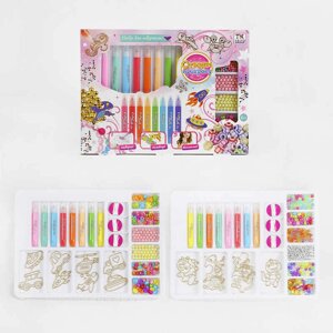 Набір бісеру ТК 1701-12 "TK Group", намистини, вітражні фарби, брелки, в коробці [Склад зберігання: Одеса №4]