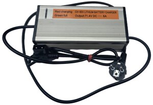 Зарядний пристрій для акумуляторів TLG U2s (оригінал, Li-ion 17S, 60V [71.4V], 6A, штекер: 2 pin, металевий корпус, до