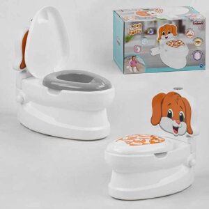 Горщик 07-562 Pilsan "Цуценя", спинка, знімний горщик, тримач для паперу, звуки води, підсвічування кнопки, в коробці