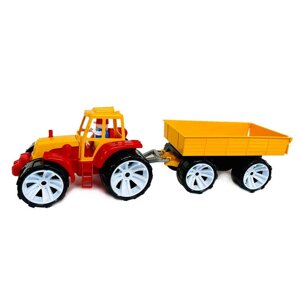 Трактор BAMS - причіп кольоровий 007/9 "BAMSIC" 2 кольори, в сітці [Склад зберігання: Одеса №4]